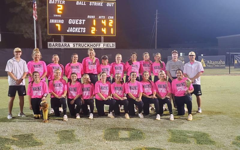 The WCHS Lady Jacket softball team captured the 2022 Region 3 title this past week with a 2-1 win over Islands High. Members of the team include Briley Westberry, Kayden Mounts, Addie Tyre, Gracie Kagee, Raeghan Harvey, Shae Simmons, Reagan Brown, Macy Wilkerson, Jaden Kruger, Dallas Hall, Dakota Crowe, Daley Dolan, Addie Williams, Bo Dunham, Charlee Stewart, Avery Smith, Candice Thornton and Vada Bowen. Colt Brockington is the head coach, and Chase Hinson, Charlie Lyons and Summer Frye are the assistant co