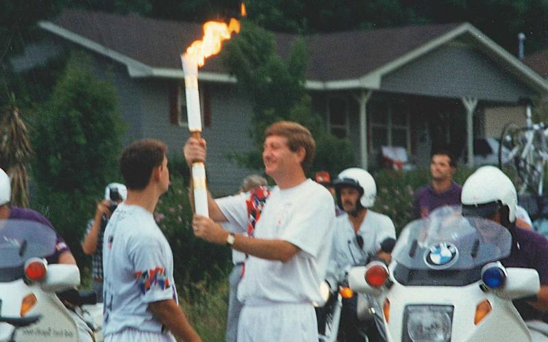 Dink's leg of the torch run was in Stephens County. To celebrate the 10th anniversary of the 1996 Olympics, the Athens torch run was re-enacted.
