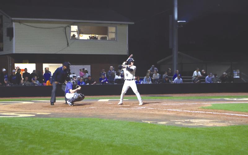 DAVONTAY WILSON / Staff Jacket Eli Grantham gets set at the plate against the Pierce County Bears.