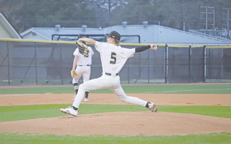 ERIC DENTY / Staff Jacket Max Strickland notch the win from the mound in recent play against Pierce County High.