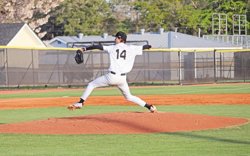ERIC DENTY / Staff Jacket Branton Ray pitched in relief against the BC Cadets.