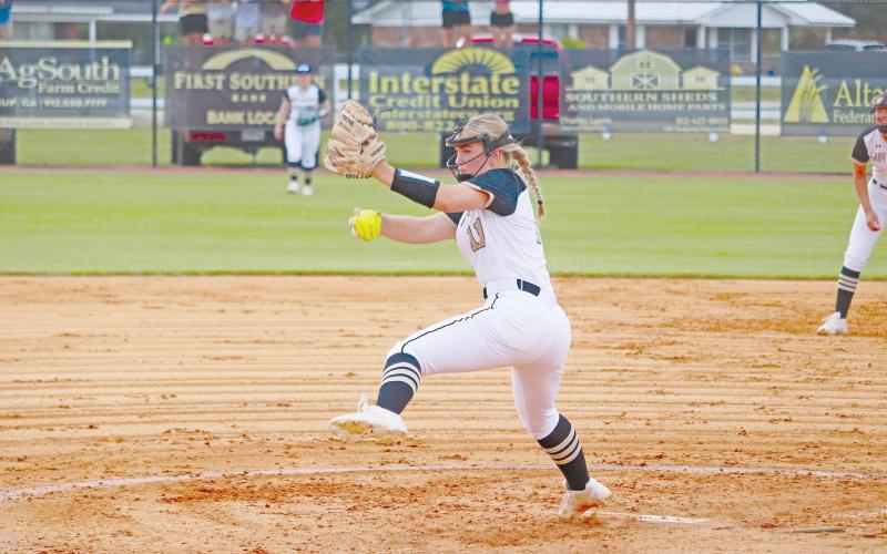 ERIC DENTY / Staff Ada Sluder started the game in the circle against Coffee County High.