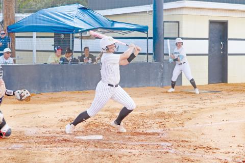 ERIC DENTY / Staff Lady Jacket Kallie Scott belted two home runs on Saturday to set a new WCHS season record of 15. This was an at-bat earlier in the season. 