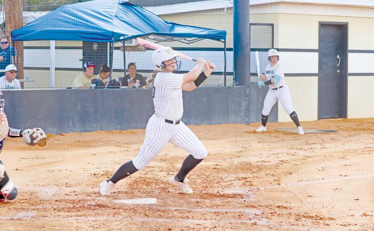 ERIC DENTY / Staff Lady Jacket Kallie Scott belted two home runs on Saturday to set a new WCHS season record of 15. This was an at-bat earlier in the season.