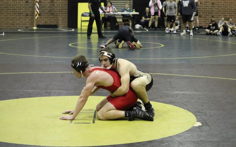 Mark Ogden wrestled three times and picked up a win against Bacon High