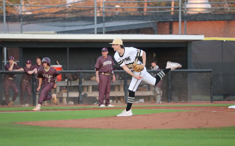 Cade Lynn earned the win from the mound against Vidalia High on Monday at Howard “Bo” Warren Field. He pitched six strong innings and didn’t allow a hit. He struck out 11.